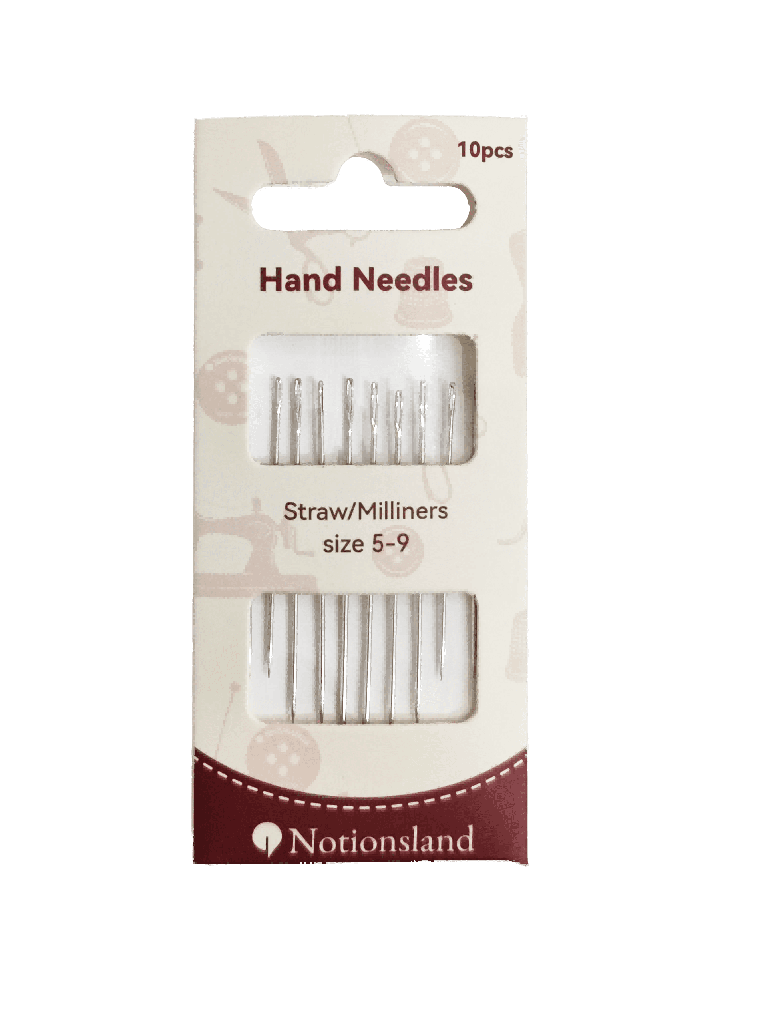 Fabricante de agujas de coser para costura a mano y sombrerería, tamaño 5-9, 10 unidades - N11159
