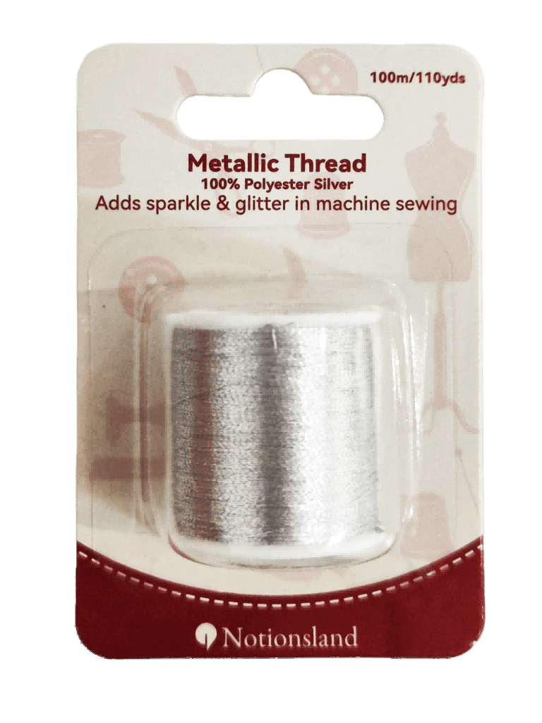 N12086-- Silver Metallic Thread100% Polyester --100m / 110yds