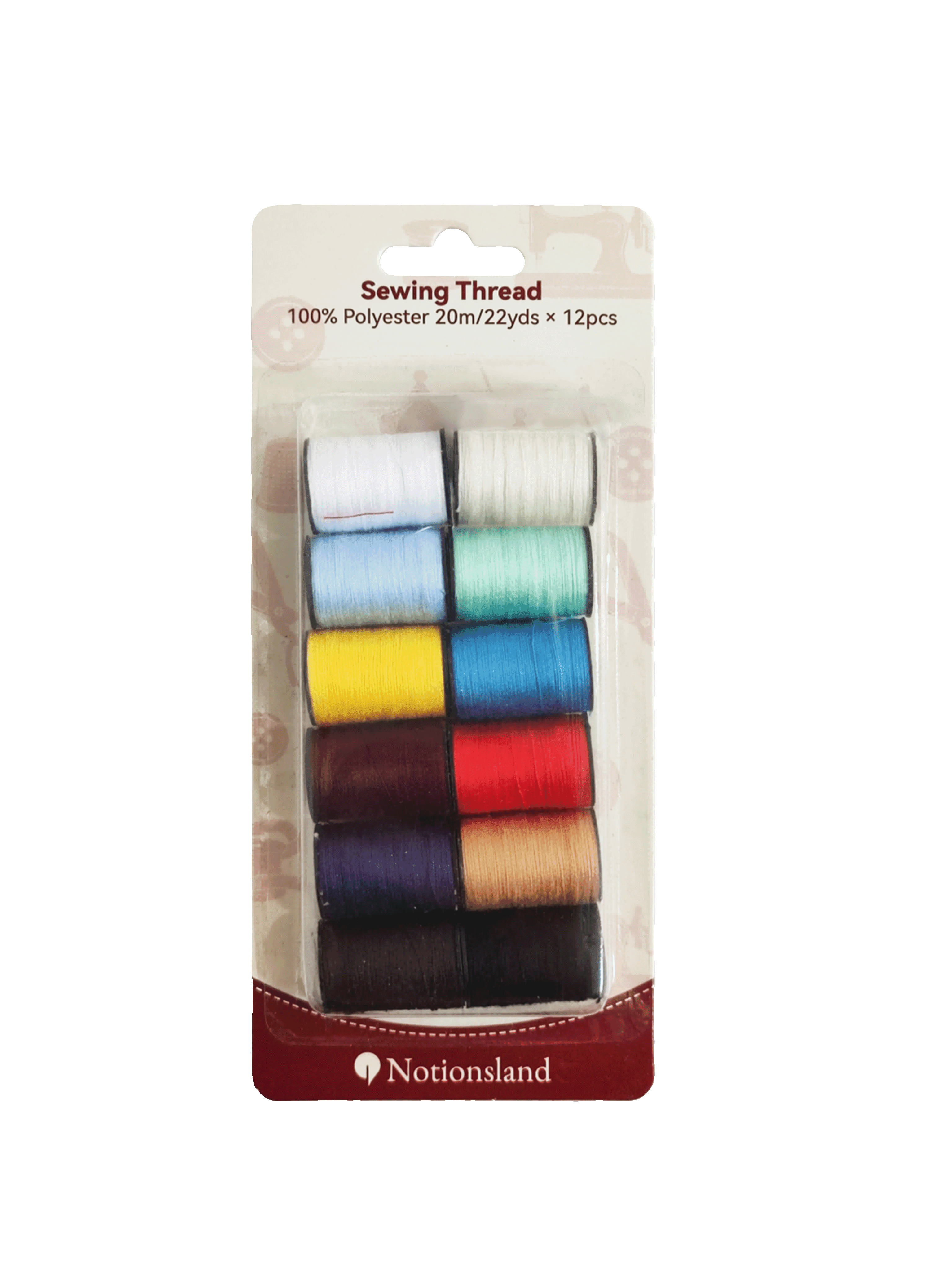 N12078-- Sewing Thread100% Polyester-- 20m/22yds X 12pcs