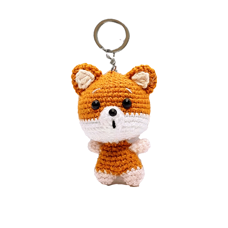 Crochet Keychain Dog | Cute Handmade Animal Bag Charm
