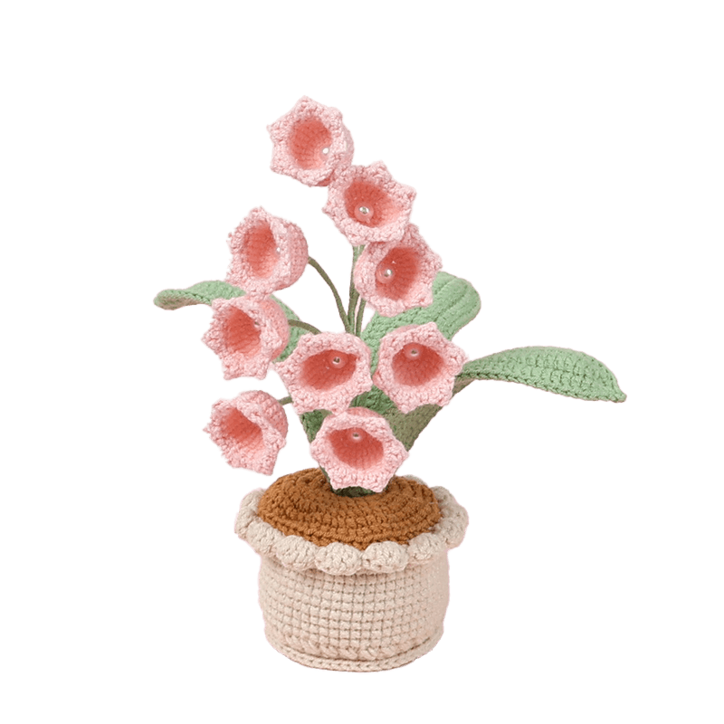 N43645-Big Crochet Potted Plant Wholesale for Soft Giftable Decor