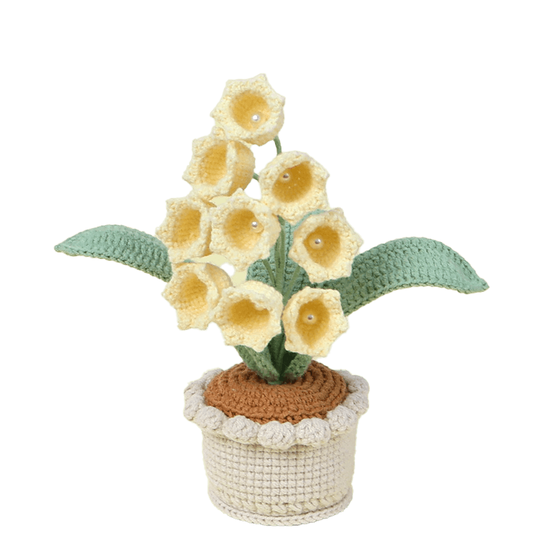 N43644-Big Crochet Potted Plant Wholesale for Decorative Displays