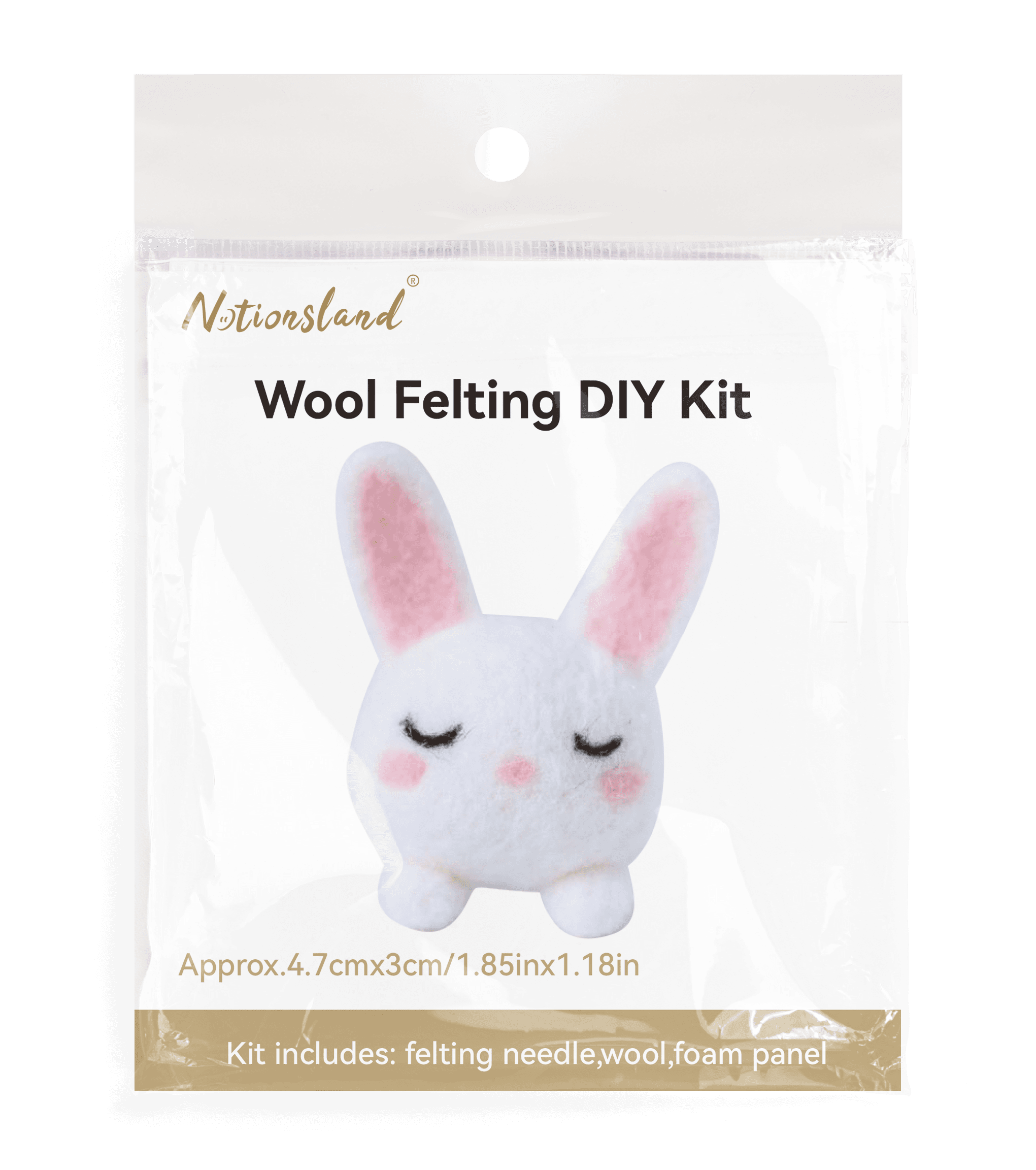 N241902 - Kit de fieltro de lana para manualidades al por mayor para figuras de conejos pequeños