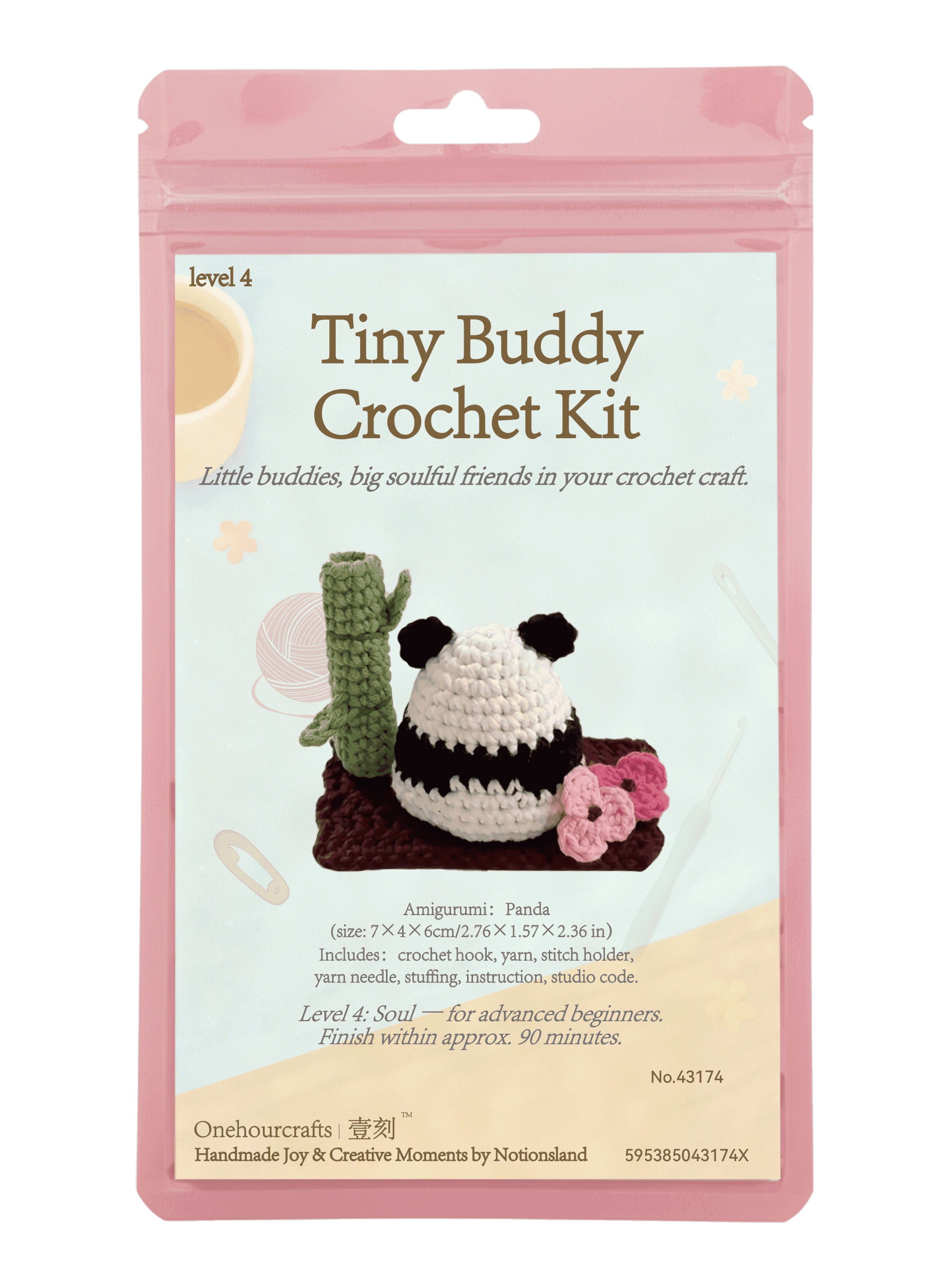 N.º 43174 - Kit de ganchillo de panda para proyectos de amigurumi DIY