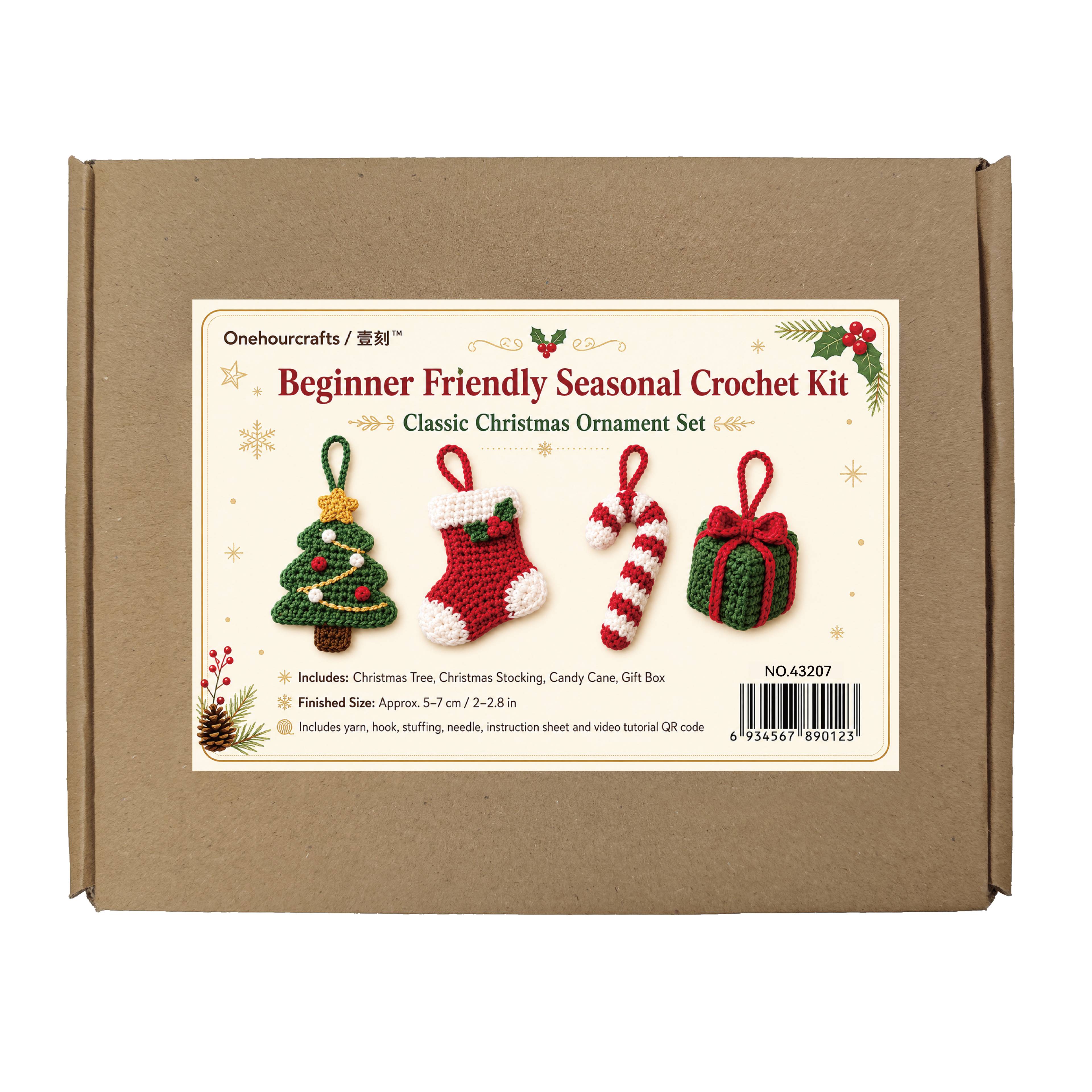 N.º 43214 - Kit de ganchillo navideño al por mayor para adornos navideños