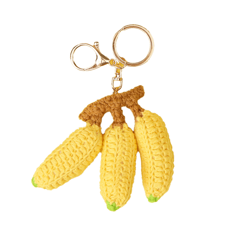 N.º 28507 - Llavero de ganchillo con forma de plátano