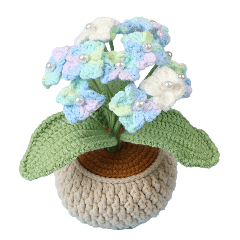 N28605-Big Crochet Potted Plant Wholesale for Handmade Display Decor