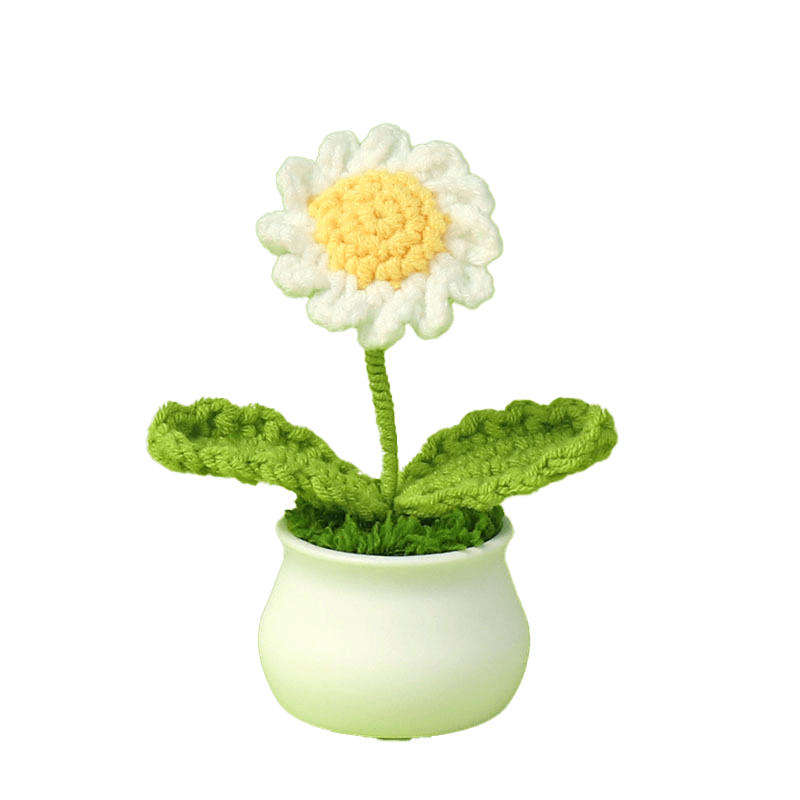 N28718-かぎ針編みミニ鉢植え植物(コンパクトな小売装飾用)