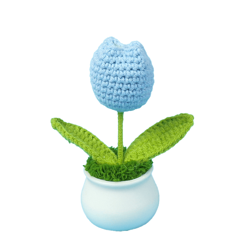 N28730 – Crochet Mini Plastic Potted Plant Rose