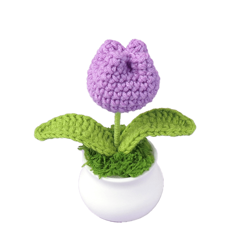 N28727 – Crochet Mini Plastic Potted Plant Rose