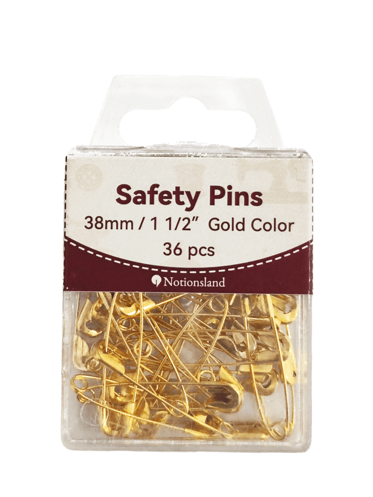 N16461 - Alfileres grandes dorados para chales, ideales para costura, manualidades y sujeción de disfraces.